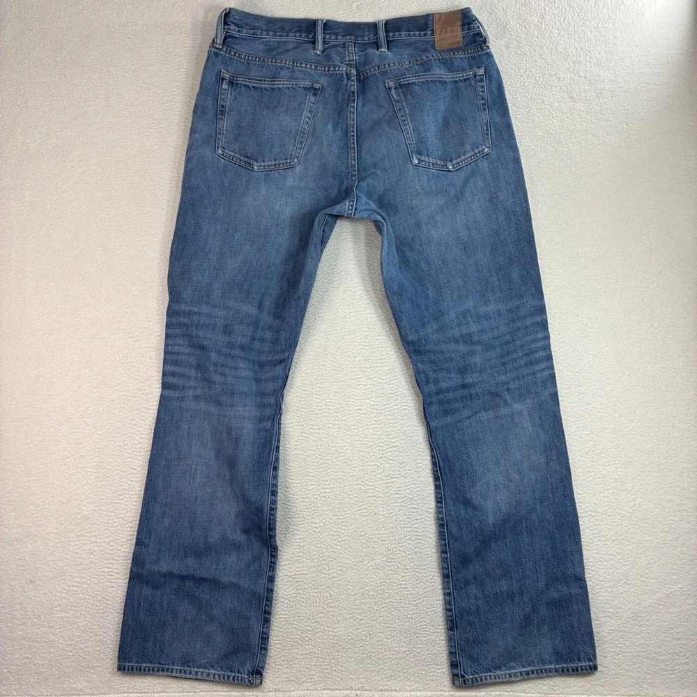 Gap Bootcut Jeans Men 36x34 Blue Faded Whiskered Denim 1969 Western Casual